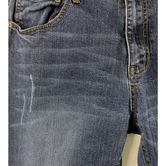 Carbon Jeans Mens 34 x 29 Blue Dark Wash Denim Relaxed Straight Flex Casual - Picture 13 of 14